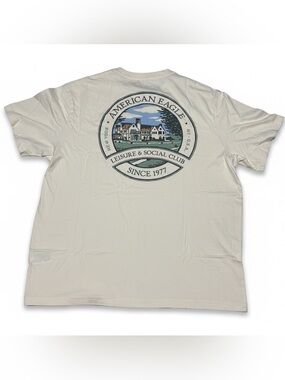 American Eagle Outfitters Cream Short-Sleeve Graphic Tee Men’s Size L